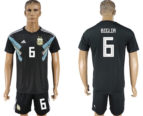 Argentina #6 Biglia Away Soccer Country Jersey - Click Image to Close